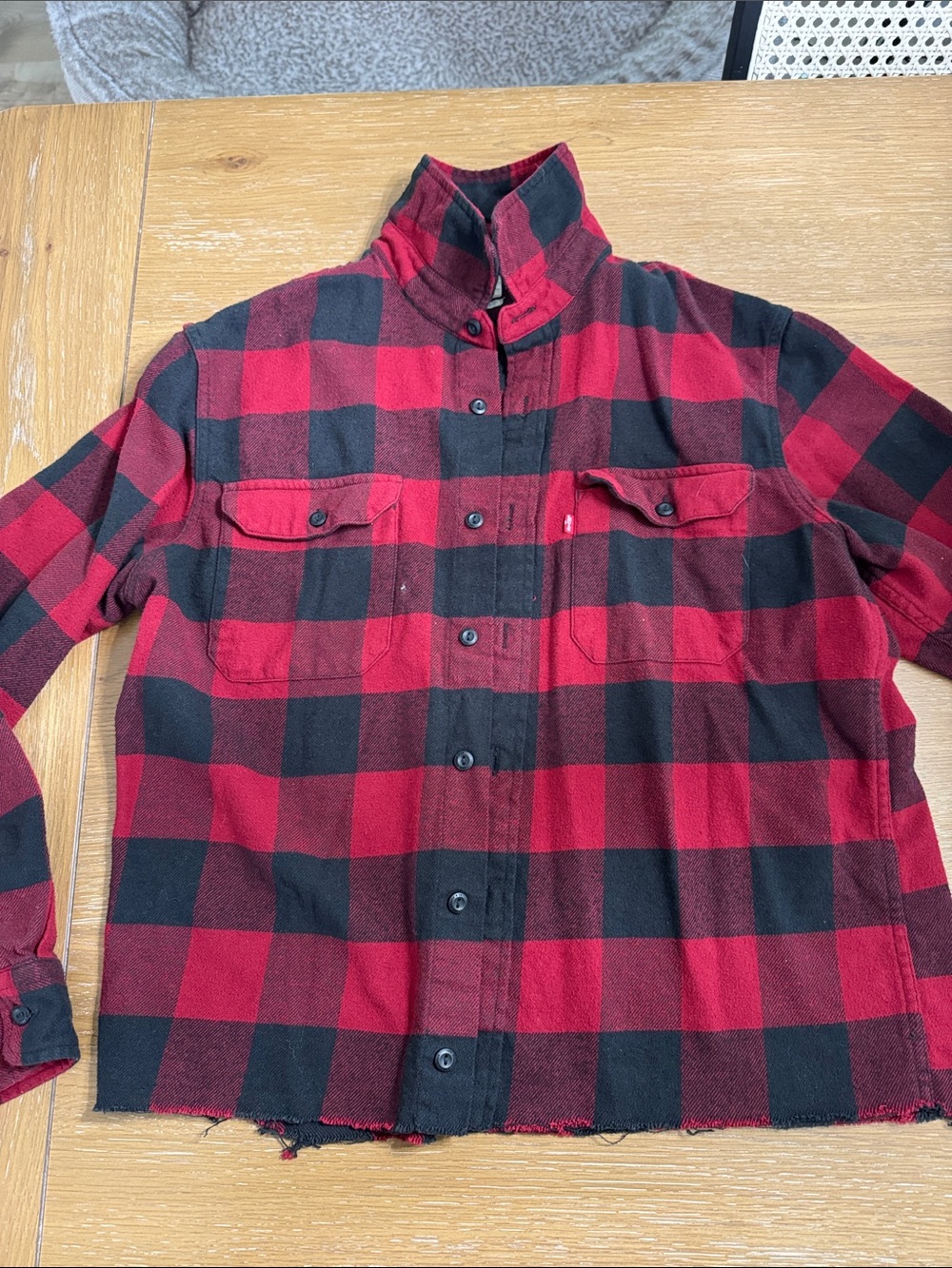 Levi's Red and Black Buffalo Plaid Shirt Jacket